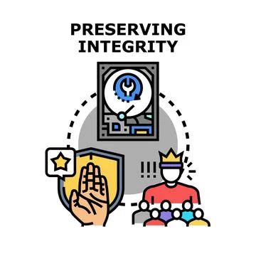 Preserving data integrity and digital security concept Stock Illustration