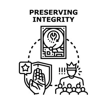 Preserving data integrity and digital security concept Stock Illustration