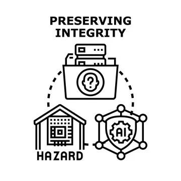 Preserving digital data integrity and cybersecurity concept Stock Illustration