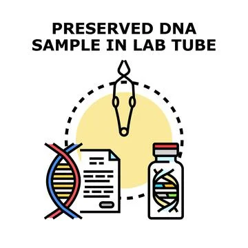 Preserving dna sample for genetic analysis and research Stock Illustration