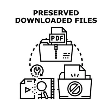 Preserving downloaded files and data archive concept Stock Illustration