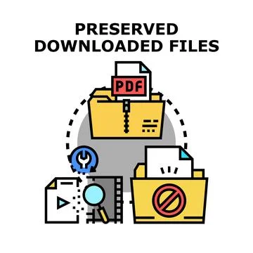 Preserving downloaded files and data archive concept イラスト素材
