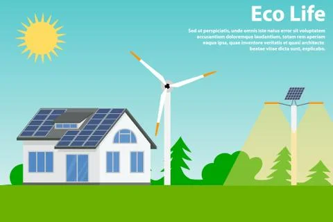 Preserving the environment and using renewable energy sources Stock Illustration