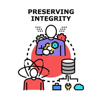 Preserving integrity in business data management concept Stock Illustration