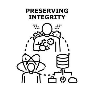 Preserving integrity in business data management concept Stock Illustration