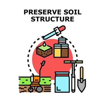 Preserving soil structure and nutrient content concept Stock Illustration