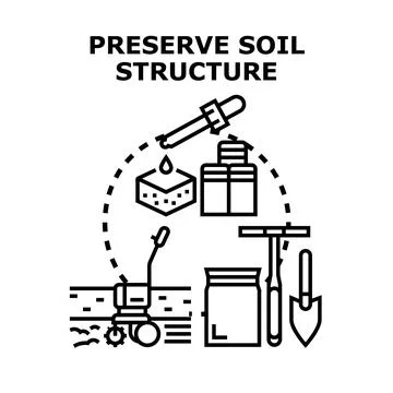 Preserving soil structure and nutrient content concept Stock Illustration