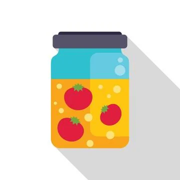 Preserving tomatoes in jar, canning process for long term storage Stock Illustration