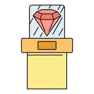 Preserving valuable gem in museum display case イラスト素材