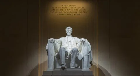 President Abraham Lincoln in Lincoln Memorial Stock Photos