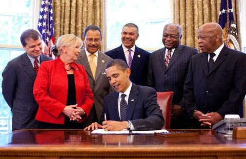 President Barack Obama signs the Civil Rights History Project Act of 2009 bil Stock Photos