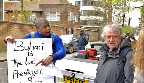 President Buhari Must Go Protest, London Stock Photos