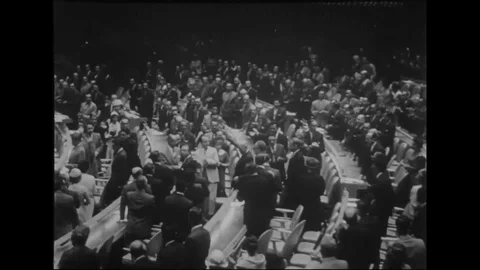 President Dwight D. Eisenhower gives speech at United Nations conference - 1958 Stock Footage