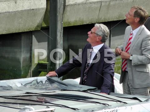 President of the Federal Republic of Germany on Sail 2015 Bremerhaven Stock Photos