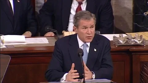 President George W. Bush delivers the State of the Union Address - 2002 Stock Footage