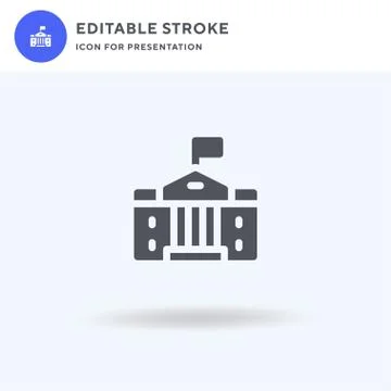 President icon vector, filled flat sign, solid pictogram isolated on white, l Stockillustratie