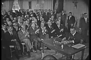 President Lyndon B Johnson Signs The Civil Rights Act Into Law And Passes Pens Stock Footage