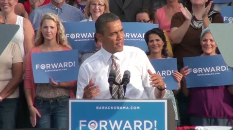 President Obama speaking at campaign rally Stock Footage