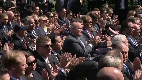 President orating about consequences after Paris agreement is implemented - 2017 Stock Footage 84725005