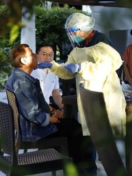 President Rodrigo Duterte ondergoes COVID-19 coronavirus test in Manila, Philipp Stock Photos