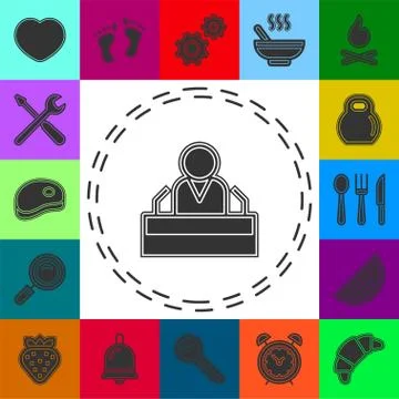 President speech flat icon - public speaker Stock Illustration