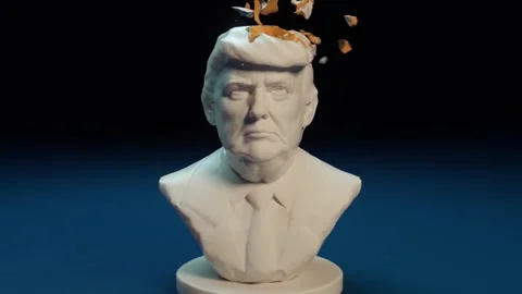 President Tramp bust explodes Stock Footage 292230336