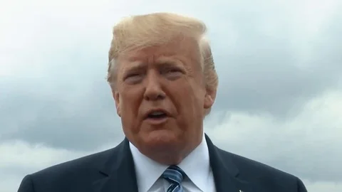 President Trump says Mitch McConnell wants background checks for guns, 2019 Stock Footage