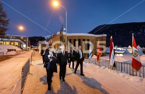 President of Ukraine Petro Poroshenko in Davos Stock Photos
