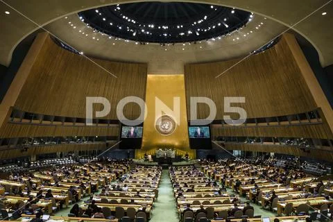 President of Ukraine Petro Poroshenko in UN General Assembly Stock Photos