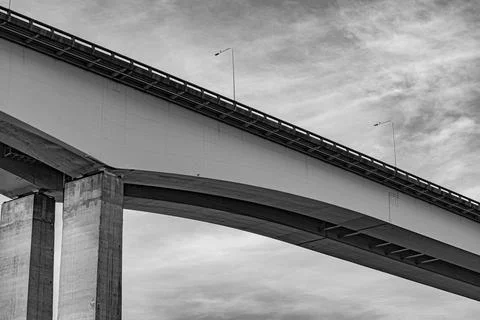 Presidente Costa e Silva Bridge, popularly known as the Rio-Niteri Bridge, ov Stock Photos