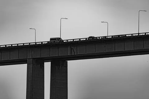 Presidente Costa e Silva Bridge, popularly known as the Rio-Niteri Bridge, ov Stock Photos
