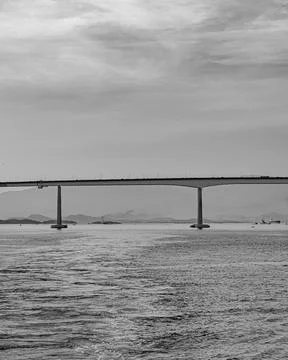 Presidente Costa e Silva Bridge, popularly known as the Rio-Niteri Bridge, ov Stock Photos