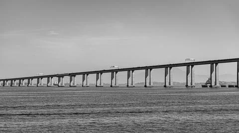 Presidente Costa e Silva Bridge, popularly known as the Rio-Niteri Bridge, ov Stock Photos