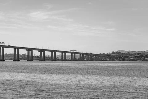 Presidente Costa e Silva Bridge, popularly known as the Rio-Niteri Bridge, ov Stock Photos