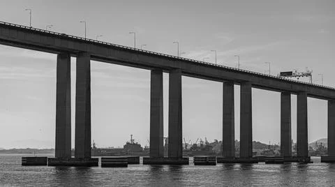 Presidente Costa e Silva Bridge, popularly known as the Rio-Niteri Bridge, ov Stock Photos