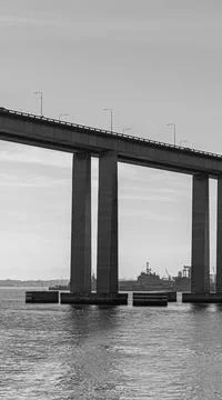 Presidente Costa e Silva Bridge, popularly known as the Rio-Niteri Bridge, ov Stock Photos