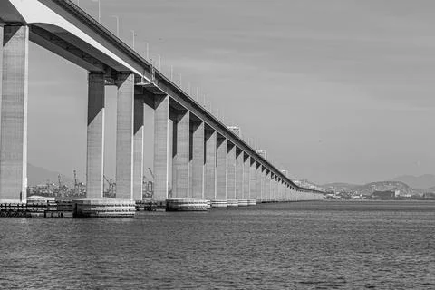 Presidente Costa e Silva Bridge, popularly known as the Rio-Niteri Bridge, ov Stock Photos