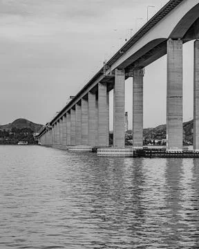 Presidente Costa e Silva Bridge, popularly known as the Rio-Niteri Bridge, ov Stock Photos