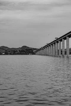 Presidente Costa e Silva Bridge, popularly known as the Rio-Niteri Bridge, ov Stock Photos