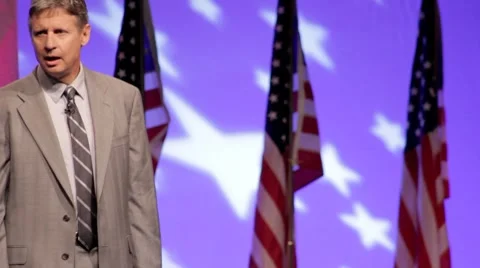 Presidential Candidate Gary Johnson - "The Best Government" speech Stock Footage 7745854