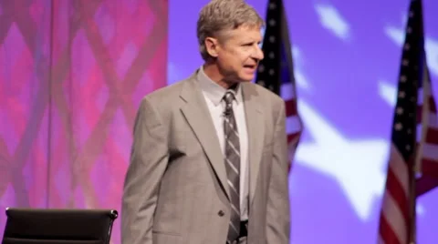Presidential Candidate Gary Johnson - "Current Wars in America" - Speech Stock Footage 7747091