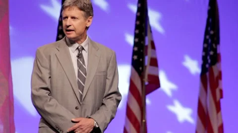 Presidential Candidate Gary Johnson - Getting elected Stock Footage 7745945