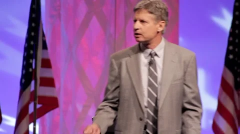 Presidential Candidate Gary Johnson - "Pro Immigration" Speech Stock Footage 7746229