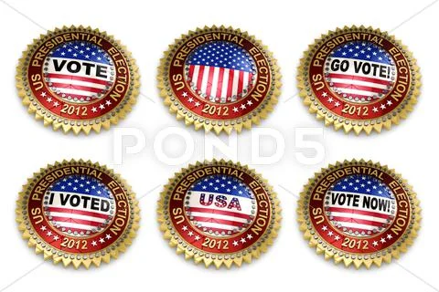 Presidential election 2012 buttons Stock Illustration