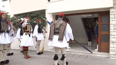 Presidential guards returning flag 2 Stock Footage 87658644