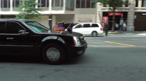 Presidential Motorcade in DC -  choose 60p or 30p Stock Footage