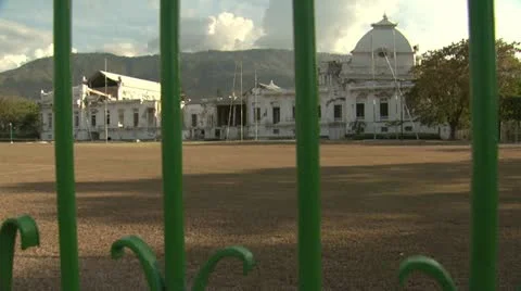 Presidential Palace After Earthquake Wide Shot Stock Footage