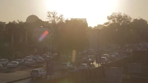 Presidential Palace of the Republic of Sudan and Nile Street, Khartoum, Sudan Stock Footage