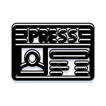 Press accreditation card identifying professional operating in media 스톡 일러스트