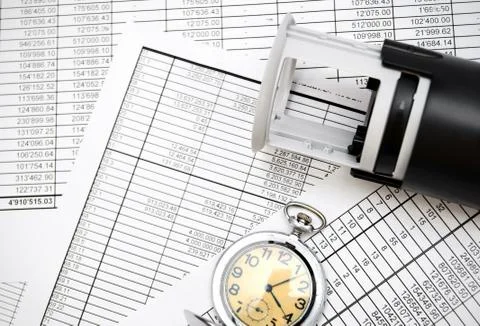 Press and watch on documents Stock Photos